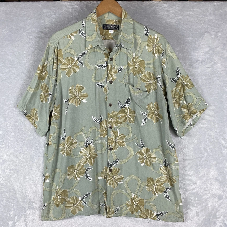 Ron Jon Surf Shop Men’s Large Hawaiian Shirt Button Up Floral AOP Ocean Island - Image 1 of 4