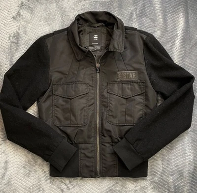 G-Star Raw Rovic Aviator Bomber Jacket XS Womens Wool Blend Black - Image 1 of 4