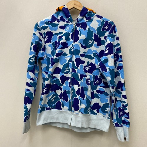 A BATHING APE (BAPE) Felpa con cappuccio e zip A Bathing Ape ABC mimetica tigre blu S usata