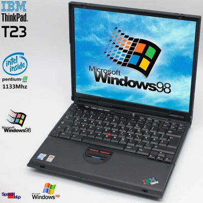Notebook IBM THINKPAD T23 INTEL PENTIUM 3 1133MHZ Laptop Windows 98 LAN DVD 40GB - Immagine 1 di 4