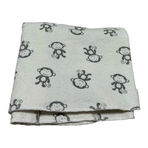 Circo White Gray Monkey Flannel Monkey Baby Receiving Blanket 2016 Target Cotton - Picture 1 of 4