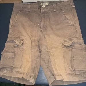 Vintage Steve and Barry’s hellbraune Cargoshorts Herrenshorts Jorts 32 W - Baggy gebraucht - Bild 1 von 2