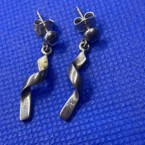 Vintage GHA Sweden 925 Sterling Earrings, Twisted Design - Picture 1 of 5
