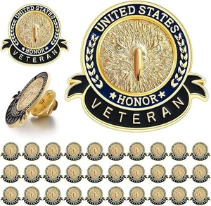100 Pack USA Veteran Proud American Eagle Metal Lapel/Hat/Jacket Pins - Picture 1 of 2