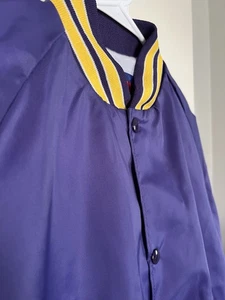 Vintage 90s ASW Jacket Purple Satin w/ Yellow Bomber Jacket Size M Made in USA - Bild 1 von 7