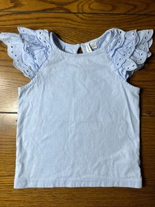 Janie and Jack Gather In The Garden Eyelet Sleeve Jersey Top Girls Shirt Size 5 - Picture 1 of 1