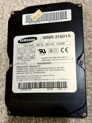 Samsung WNR-31601A 1.61GB Tower Computer Hard Drive Vintage HDD Not Tested - Image 1 of 2