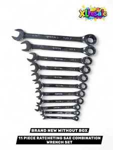 Husky 11-Piece Ratcheting SAE Combination Wrench Set - HRW11PCSAE - Picture 1 of 5