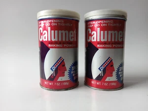 1986 & 1988 Calumet Backpulver Metalldose Indianer Logo mit Deckel + Bonus - Bild 1 von 12
