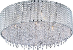 ET2 E23133 Chrome Spiral 17" Flush Mount Crystal Ceiling Light - Picture 1 of 2