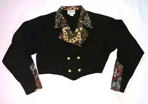 Banjo Dallas Texas Damen Cropped Western Shirt Jacke Oberteil Schwarz Größe Large Vintage - Bild 1 von 6