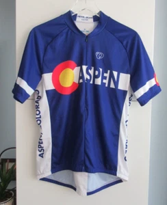 Camiseta deportiva de ciclismo Pearl Izumi personalizada ASPEN para hombre talla L, cremallera frontal azul, multicolor - Imagen 1 de 13