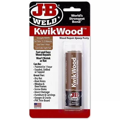 JB Weld KwikWood Epoxy Putty Stick & Filler Strength 900 PSI 1 Hour Cure Time • 6.99£