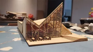 1:100 3D Wooden DIY Model Building Kits Restaurant Villa Assembly Kits Set - Picture 1 of 12