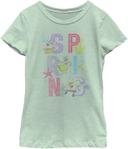 Nickelodeon Girls SPRING SpongeBob Squarepants T-Shirt Medium Sandy Patrick New - Picture 1 of 6