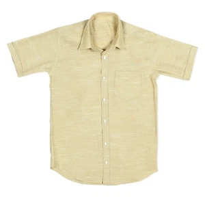 Men's Short Sleeve Shirt Casual Tee Tops Business Formal T Shirts Beige Solid - Bild 1 von 4