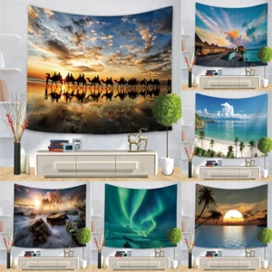 Bedroom Wall Hanging Picture Beach SceneryBackground Cloth Hanging ClothTapestry - Picture 1 of 23