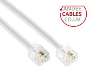 Cable de teléfono enrutador de banda ancha RJ11 ADSL para teléfono BT/SKY/PlusNet blanco - Imagen 1 de 5