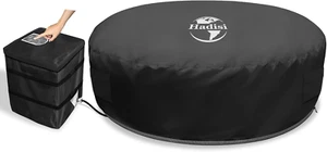 Round Inflatable Hot Tub Winter Cover Set,Full Coverage 600D Heavy Duty Waterpro - Picture 1 of 8