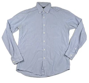 J Crew Button Front Shirt Mens Blue Micro Plaid Long Sleeve, 15 , 34/35 - Picture 1 of 5