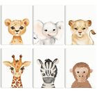 BINCUE Cute Zoo Animals Canvas Wall Art Prints for Kids Nursery Baby Room Dec...