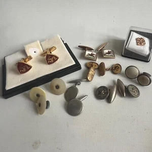 Vintage Bundle Cuff Links & Tie Pin Horse Racing/Hunting Isle of Man Manx - Picture 1 of 9