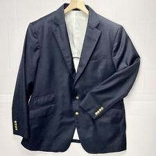 Turnbull & Asser Mens Size 50 Suit Jacket Single Breasted 100% Wool Navy England