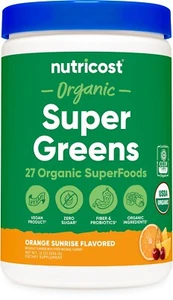 Nutricost Organic Super Greens Powder (30 Servings) Orange Sunrise Flavored - Picture 1 of 5
