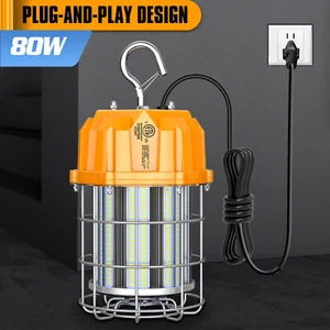 80W LED Temporary Work Light 12000Lm 5000K Job Site Light Construction Lighting - Picture 1 of 14