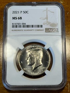 2021 P Kennedy Half Dollar NGC MS68 JFK 50c - Picture 1 of 2