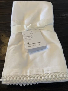 Set/4 Pottery Barn  Morgan Lace Trim  Cotton Napkins NWT Gorgeous! White / White - Picture 1 of 4