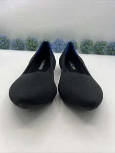 Rothy's The Point Ballet Flats Women W7 Shoes Blue Black Knit SlipOn Pointed Toe - Picture 1 of 15