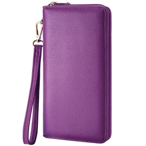 Women's Wallet RFID Blocking Long Clutch Zip Around Travel Leather Purse Larg... - Picture 1 of 6