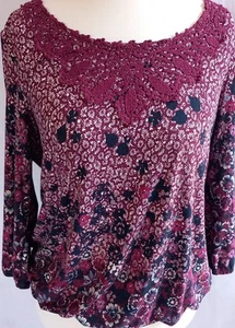 Túnica de verano para mujer M&S PER UNA - UVA PÚRPURA/PATRÓN FLORAL UK 14🍇🍇🍇🍇 - Imagen 1 de 12