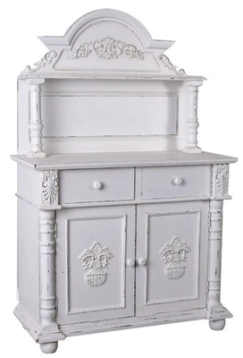 Antik Anrichte Shabby Chic Buffet Aufsatzschank Weiss Küchenschrank Küchenbuffet - Bild 1 von 4