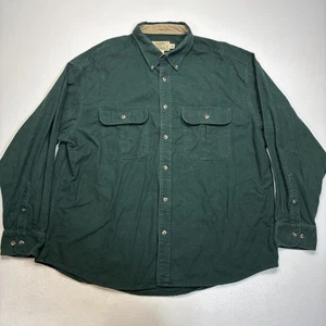 Cabela's Chamois Shirt Mens 2XL Green Heavyweight Deerskin Soft Button Up - Picture 1 of 5