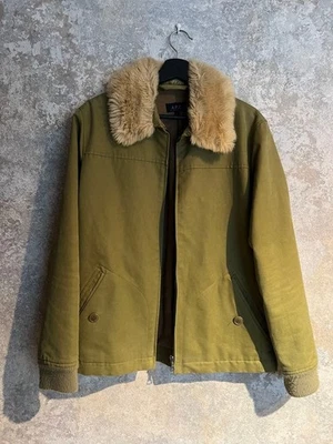 APC Olive Military Jacket with Fur Collar, Men's Size M (i23385) - Image 1 of 3