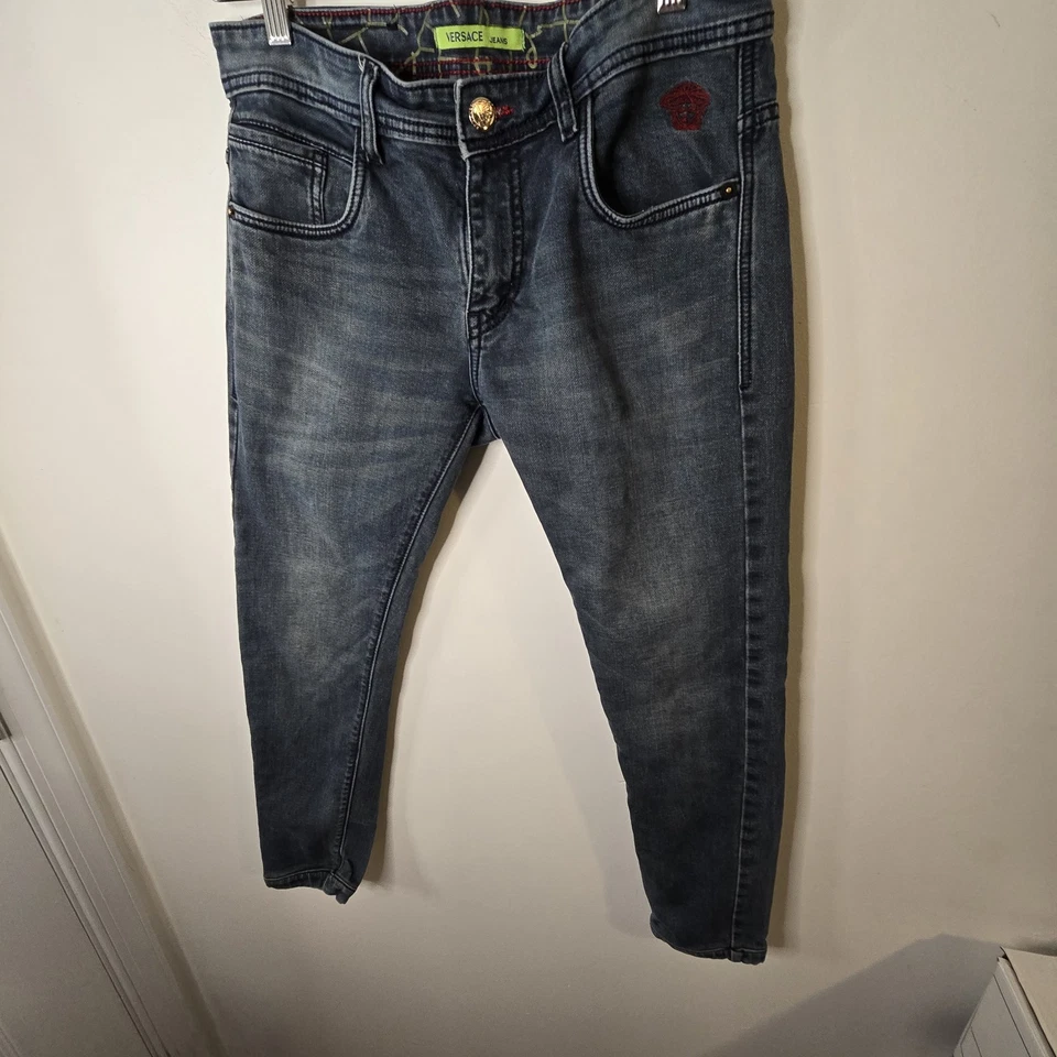 VERSACE джинсы металлический логотип J женские брюки 32 x 27 - Изображение 1 из 4