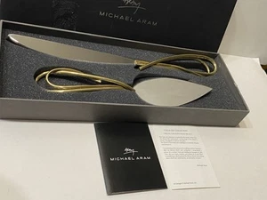 MICHAEL ARAM CALA LILY CAKE KNIFE SERVING SET NEW - Picture 1 of 6
