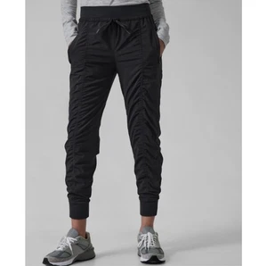Pantalón Jogger Attitude Forrado Athleta Negro Talla 12P Pequeño Tiro Alto - Imagen 1 de 14