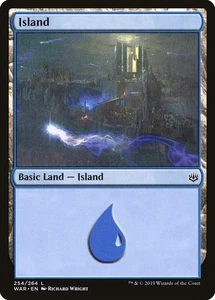 Island #254 3x FOIL WAR MTG War of the Spark Basic Land COMO NUEVO azul - Imagen 1 de 1