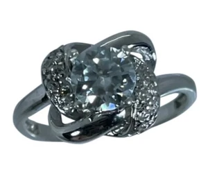 Anillo Moissanita 14k Blanco, Amarillo, Rosa G, Tamaño Gratis, EE. UU. - Imagen 1 de 8