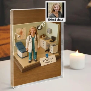 3D Doctor or Nurse Gift - Custom Line Art Block - Medical Hero Desk Keepsake - Picture 1 of 5