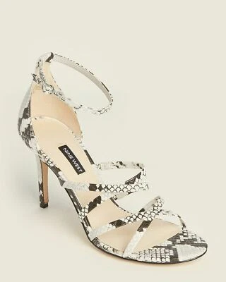 NINE WEST  White Malina Snakeskin-Effect Sandals - Size 9M - Image 1 of 4
