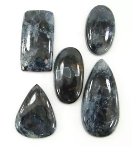 188.90 Ct Natural Blue Pietersite 31-47 mm Loose Gemstone Cab 5 Pcs Lot - 1694 - Picture 1 of 3