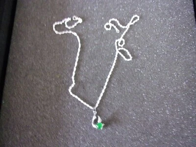 catenina in argento 925 con pendente in giada verde..........10 - Immagine 1 di 2