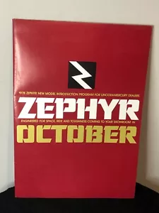 1978 Zephyr neues Modell Einführung Programm Broschüre für Lincoln-Mercury Händler - Bild 1 von 7