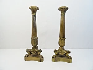 ALTES PAAR KERZENLEUCHTER KERZENSTÄNDER EMPIRE BRONZE CANDLESTICK LEUCHTER CANDELIERE - Bild 1 von 13