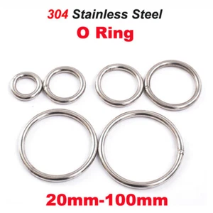 20-100 mm Geschweißte Polierte Rundringe Schwerlast Massiv 304 Edelstahl O Ring - Bild 1 von 12