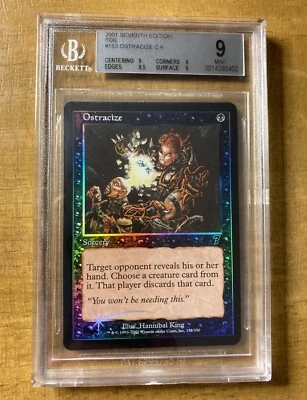 MTG✨OSTRACIZE FOIL✨7th Edition BGS Quad 9’s+ MINT 2001 Hannibal Art POP 2 ! - Image 1 of 2